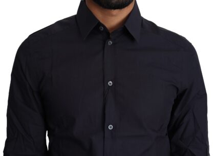 Dolce & Gabbana - Navy Blue Slim Fit Gold Series Dress Shirt