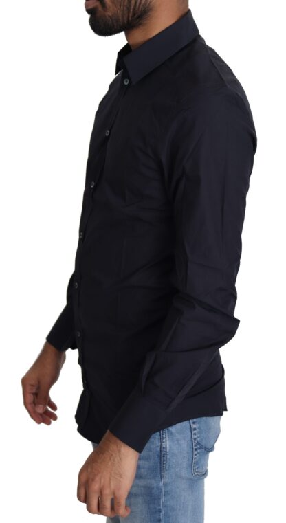 Dolce & Gabbana - Navy Blue Slim Fit Gold Series Dress Shirt