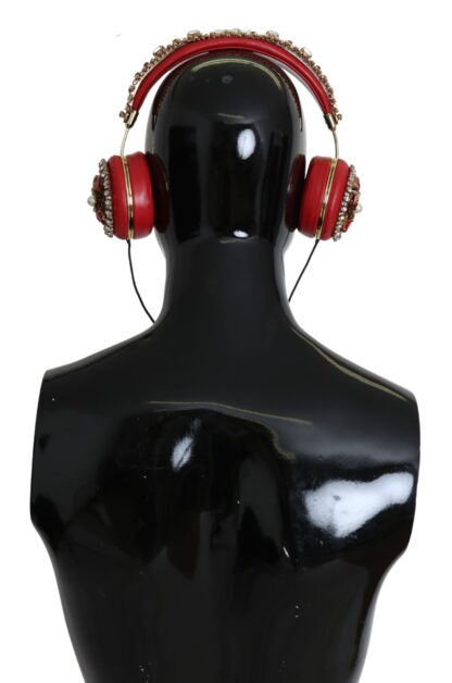 Dolce & Gabbana - Exquisite Red Crystal Leather Headphones