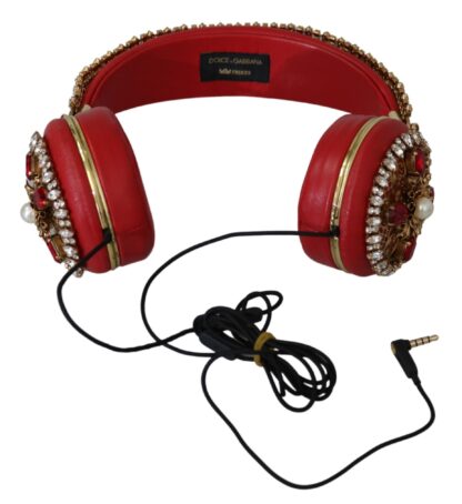 Dolce & Gabbana - Exquisite Red Crystal Leather Headphones