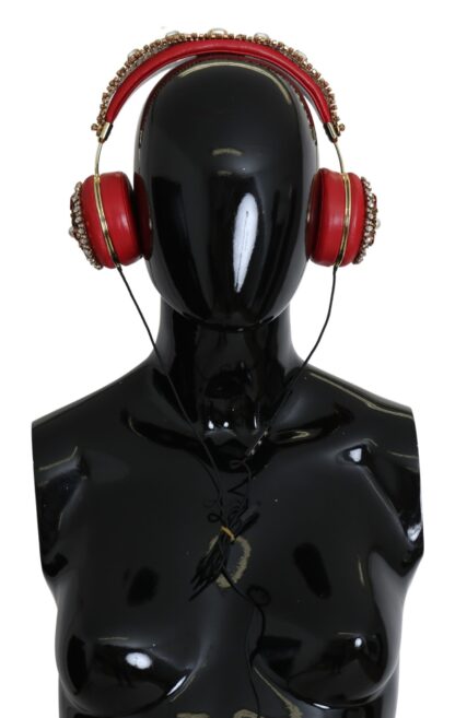 Dolce & Gabbana - Exquisite Red Crystal Leather Headphones