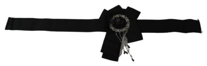 Dolce & Gabbana - Elegant Black Crystal Waist Belt