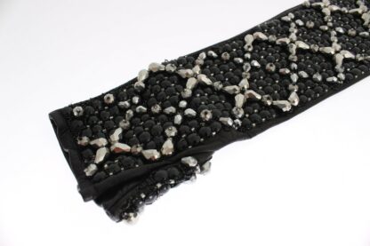 Dolce & Gabbana - Elegant Crystal Beaded Leather Gloves