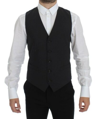 Dolce & Gabbana - Elegant Gray Wool Blend Dress Vest