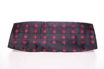 Dolce & Gabbana - Exquisite Black Silk Cummerbund with Red Polka Dots