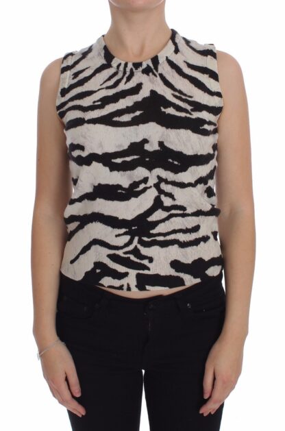 Dolce & Gabbana - Zebra Print Cashmere Sleeveless Top