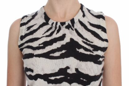 Dolce & Gabbana - Zebra Print Cashmere Sleeveless Top