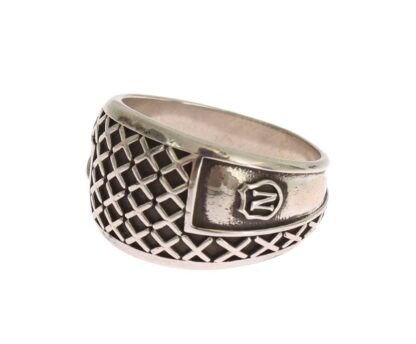 Nialaya - Elegant Silver Band with Black Accents