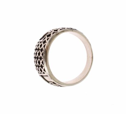 Nialaya - Elegant Silver Band with Black Accents