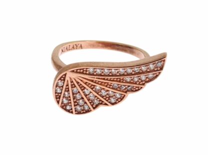 Nialaya - Elegant Pink Gold CZ Crystal Ring