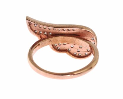 Nialaya - Elegant Pink Gold CZ Crystal Ring