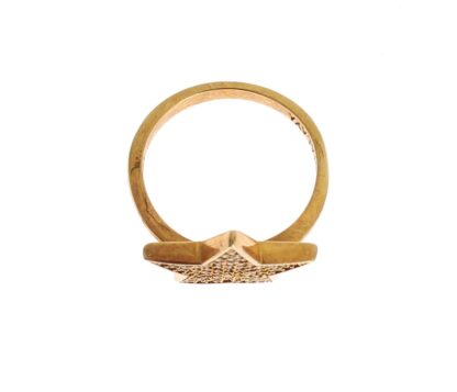 Nialaya - Elegant Gold-Plated Sterling Silver Ring with CZ Crystals