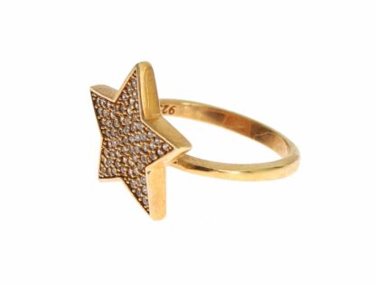 Nialaya - Elegant Gold-Plated Sterling Silver Ring with CZ Crystals