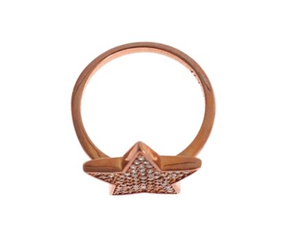 Nialaya - Dazzling Pink Gold Plated Sterling Silver CZ Ring