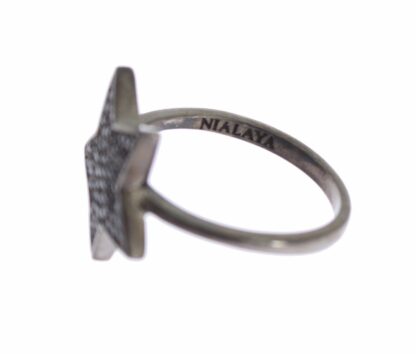 Nialaya - Exquisite Sterling Silver CZ Crystal Ring