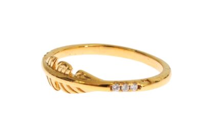 Nialaya - Elegant Gold Plated Sterling Silver CZ Ring