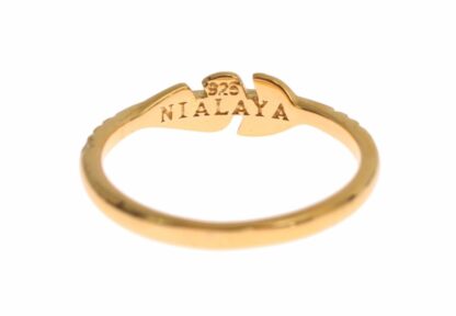 Nialaya - Elegant Gold Plated Sterling Silver CZ Ring