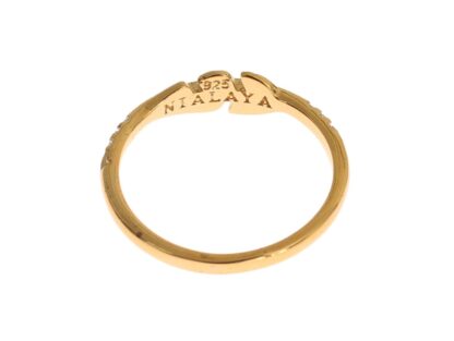 Nialaya - Elegant Gold Plated Sterling Silver CZ Ring