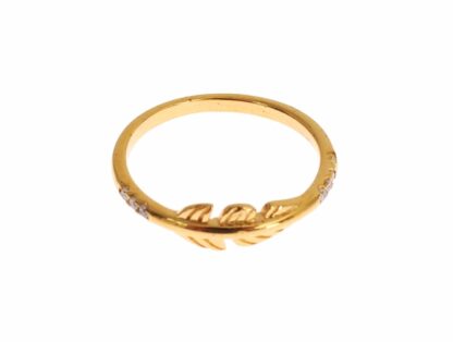 Nialaya - Elegant Gold Plated Sterling Silver CZ Ring