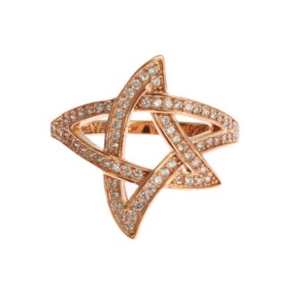 Nialaya - Elegant Gold Plated Sterling Silver CZ Ring