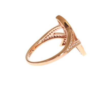 Nialaya - Pink Gold Plated Silver CZ Crystal Ring