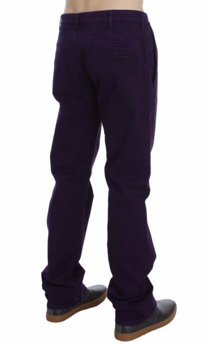 GF Ferre - Purple Cotton Stretch Slim Chinos