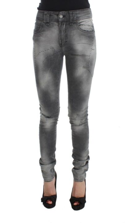 John Galliano - Chic Gray Slim Fit Designer Jeans