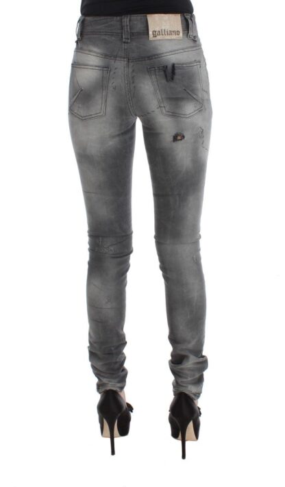 John Galliano - Chic Gray Slim Fit Designer Jeans