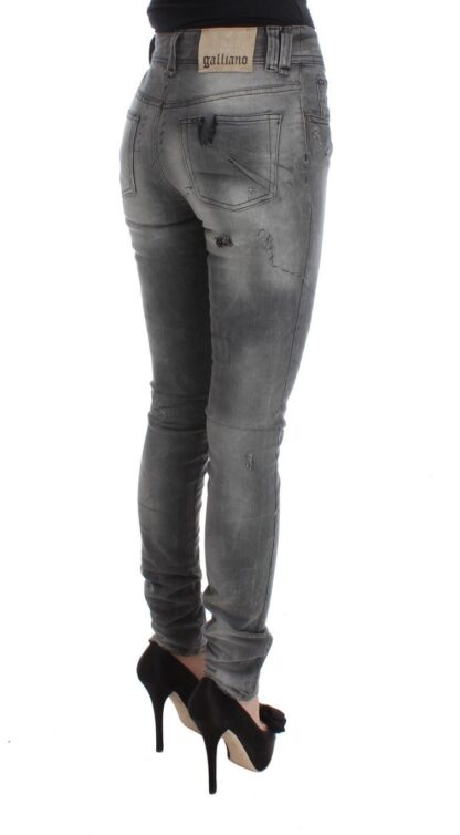 John Galliano - Chic Gray Slim Fit Designer Jeans