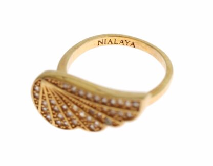 Nialaya - Glamorous Gold Plated Crystal Ring