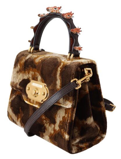 Dolce & Gabbana - Elegant Giraffe Pattern Welcome Bag with Gold Accents