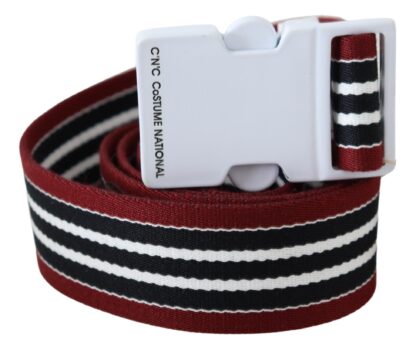 Costume National - Elegant Stripe Canvas Waist Belt