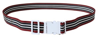 Costume National - Elegant Stripe Canvas Waist Belt