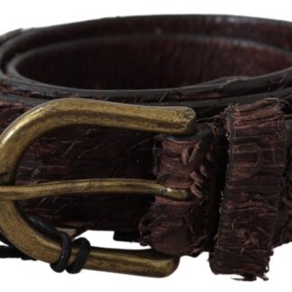 Costume National - Elegant Brown Leather Waist Belt