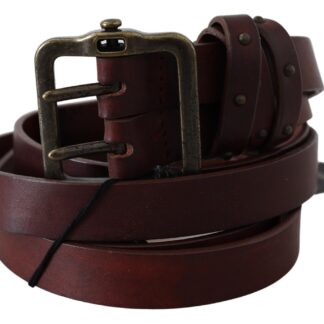 Costume National - Striped Leather Fashion Belt in Black & Red