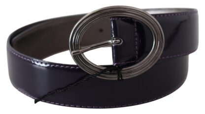 Exte - Elegant Purple Leather Waist Belt