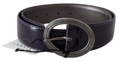 Exte - Elegant Purple Leather Waist Belt