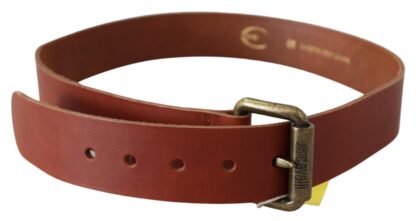 Just Cavalli - Chic Brown Leather Logo Waist Belt