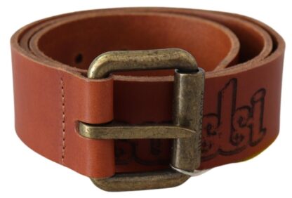 Just Cavalli - Chic Brown Leather Logo Waist Belt