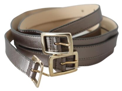 GF Ferre - Metallic Bronze Leather Fashion Belt