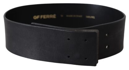 GF Ferre - Elegant Solid Black Leather Belt