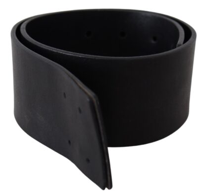 GF Ferre - Elegant Solid Black Leather Belt