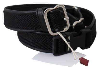 GF Ferre - Chic Black Leather Waist Belt with Chrome Buckle