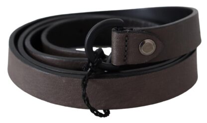 Costume National - Elegant Brown Leather Waist Belt with Buckle