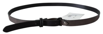 Costume National - Elegant Brown Leather Waist Belt with Buckle