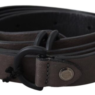 PLEIN SUD - Chic Dark Brown Leather Fashion Belt