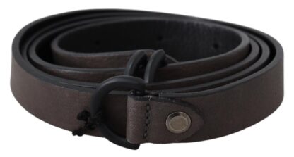 Costume National - Elegant Brown Leather Waist Belt with Buckle