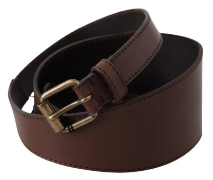 PLEIN SUD - Chic Dark Brown Leather Fashion Belt