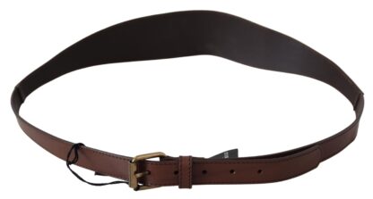 PLEIN SUD - Chic Dark Brown Leather Fashion Belt