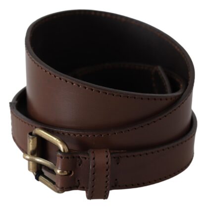 PLEIN SUD - Chic Dark Brown Leather Fashion Belt